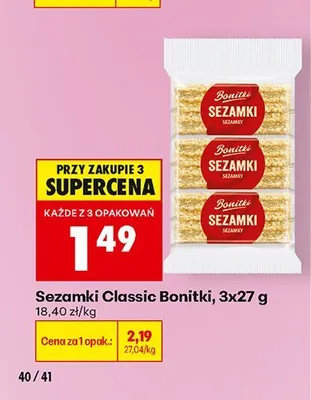 Sezamki Classic Bonitki 3-pak promocja w Biedronka