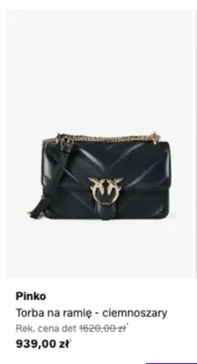 Torba na ramię Pinko ciemnoszary promocja w Lounge by Zalando