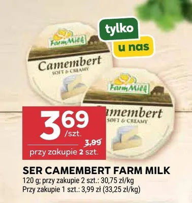 Ser Camembert Farm Milk promocja w Stokrotka