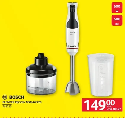 Blender ręczny Bosch MSM4W220 promocja w Selgros