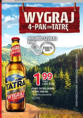 Piwo Tatra Jasne Pełne promocja w Selgros