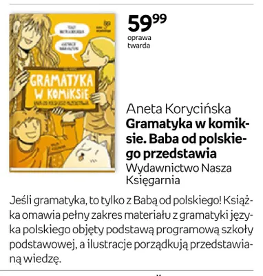 Książka Gramatyka w komiksie Baba od polskiego przedstawia promocja w Empik