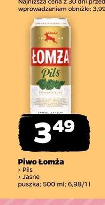 Piwo Łomża Pils promocja w Netto
