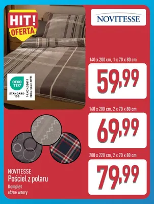 Pościel z polaru Novitesse 140x200 cm promocja w Aldi
