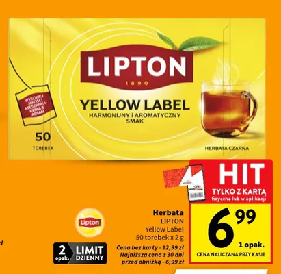 Herbata Yellow Label promocja w Intermarche