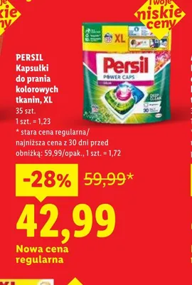 Kapsułki do prania kolorowych tkanin PERSIL XL Power Caps promocja w Lidl