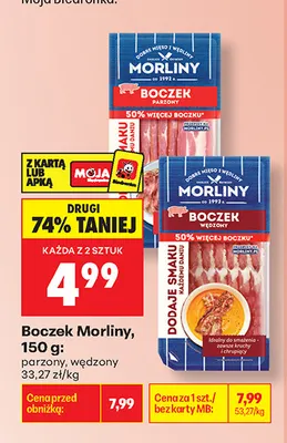 Boczek wędzony Morliny promocja w Biedronka