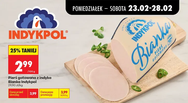 Pierś gotowana z indyka Bianka promocja w Biedronka