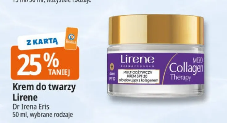 Krem do twarzy Lirene Collagen Therapy Dr Irena Eris promocja w Leclerc