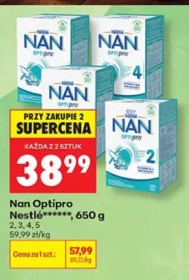 Mleko modyfikowane Nan Optipro 2 Nestlé promocja w Biedronka