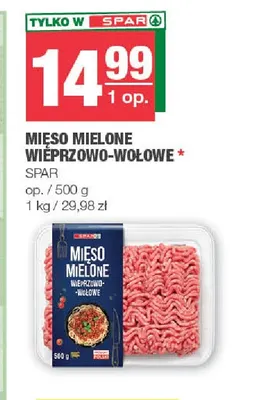 Mięso mielone wieprzowo-wołowe Spar promocja w SPAR