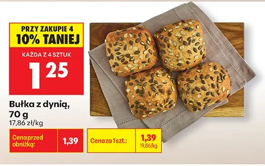 Bułka z dynią promocja w Biedronka