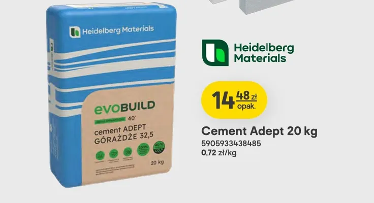 Cement Adept Heidelberg Materials promocja w Castorama
