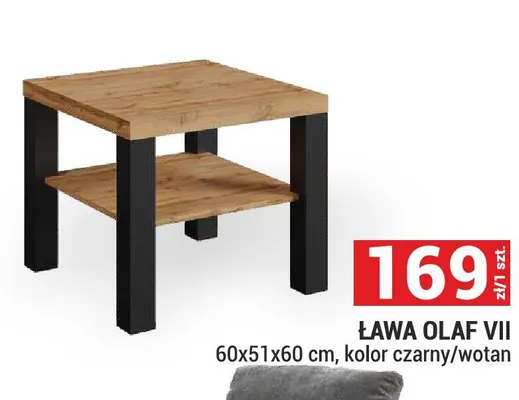 Ława Olaf VII 60x51x60cm kolor czarny/wotan promocja w Merkury Market