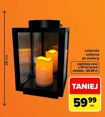Latarnia solarna ze świecą promocja w Carrefour