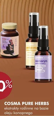 Ekstrakty roślinne na bazie oleju konopnego Cosma Pure Herbs promocja w Super-Pharm