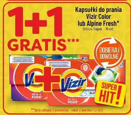 Kapsułki do prania Vizir Color lub Alpine Fresh promocja w POLOmarket