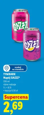 Napój gazowany Tymbark Gazzz Marakuja promocja w Lidl