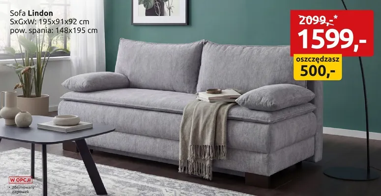 Sofa Lindon promocja w Black Red White