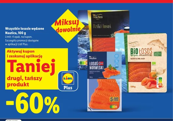 Łososie wędzone Nautica promocja w Lidl