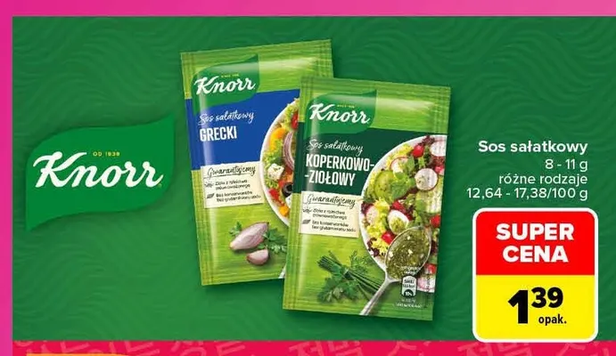Sos sałatkowy koperkowo-ziołowy Knorr promocja w Carrefour