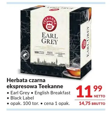 Herbata czarna ekspresowa Teekanne promocja w Makro