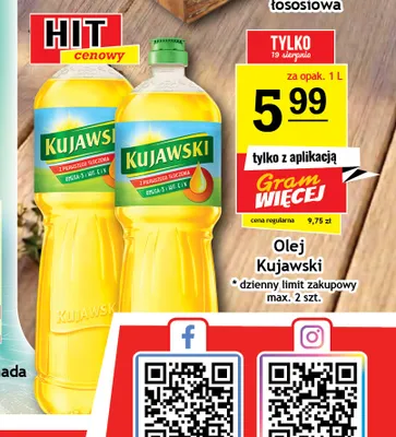Olej rzepakowy Kujawski promocja w Gram Market