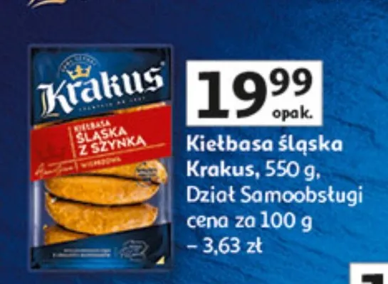 Kiełbasa śląska dział samoobsługi promocja w Auchan