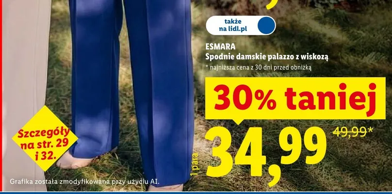 Spodnie damskie palazzo z wiskozą Esmara promocja w Lidl