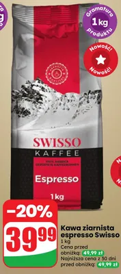 Kawa ziarnista espresso Swisso promocja w Dino