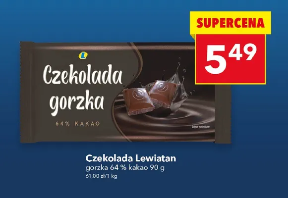 Czekolada gorzka 64% kakao promocja w LEWIATAN