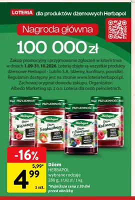Dżem Herbapol z owocami leśnymi promocja w Intermarche
