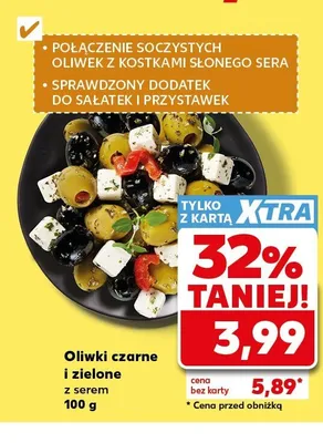 Oliwki czarne i zielone z serem promocja w Kaufland