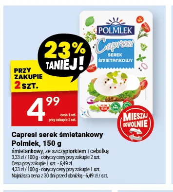 Capresi serek śmietankowy śmietankowy Polmlek promocja w Twój Market