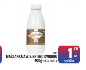 Maślanka z Wiejskiego Dworku naturalna Łapy promocja w Tomi Markt