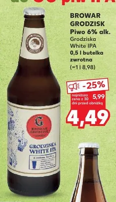 Piwo Grodzisk Grodziska White IPA 6% promocja w Kaufland