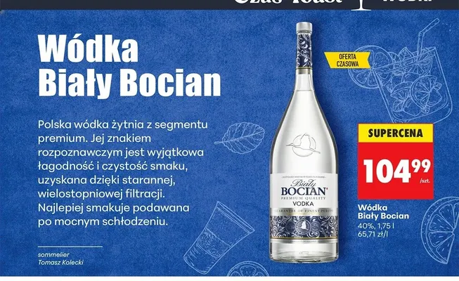 Wódka Biały Bocian 40% promocja w Biedronka