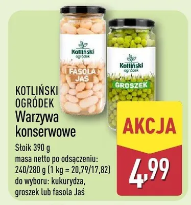 Warzywa konserwowe promocja w Aldi