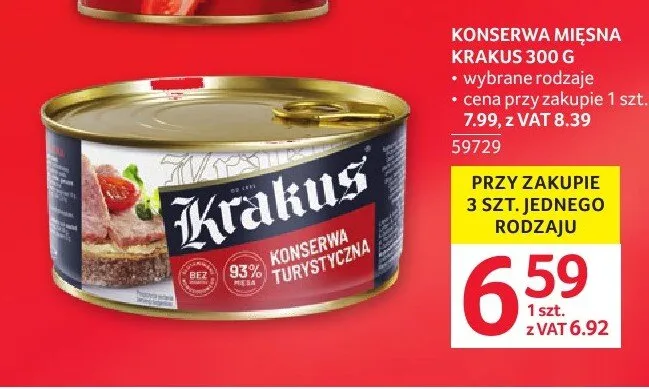 Konserwa mięsna Krakus promocja w Selgros