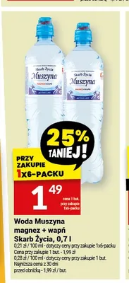 Woda magnez + wapń Skarb Życia Muszyna 6-pak 0,7 l promocja w Twój Market