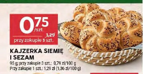 Kajzerka siemię i sezam promocja w Stokrotka