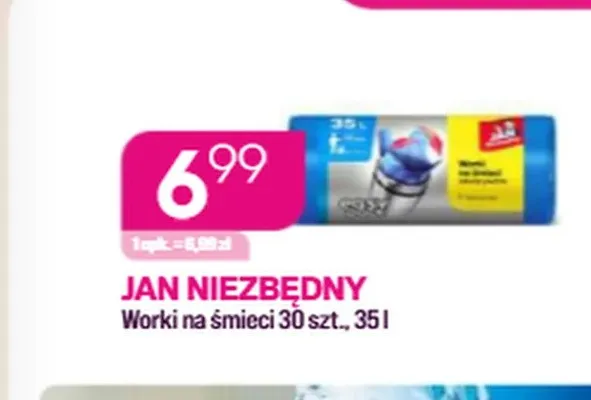 Worki na śmieci Jan Niezbędny 35 l 30-pak promocja w Drogerie Koliber