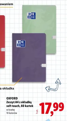 Zeszyt A4 z okładką soft touch OXFORD 60 kartek promocja w Lidl