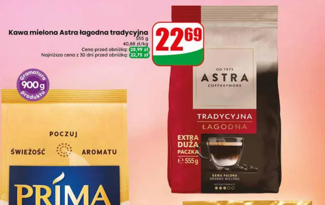Kawa mielona Astra łagodna tradycyjna promocja w Dino