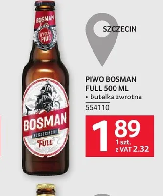 Piwo Bosman Full promocja w Selgros