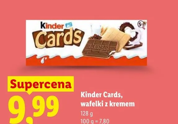 Wafelki z kremem Kinder Cards promocja w Lidl