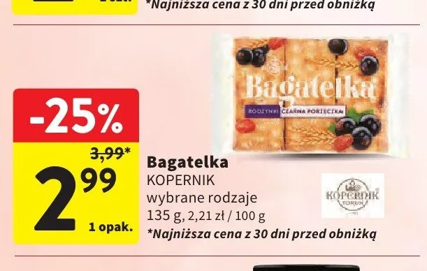 Pierniki Bagatelka Kopernik promocja w Intermarche