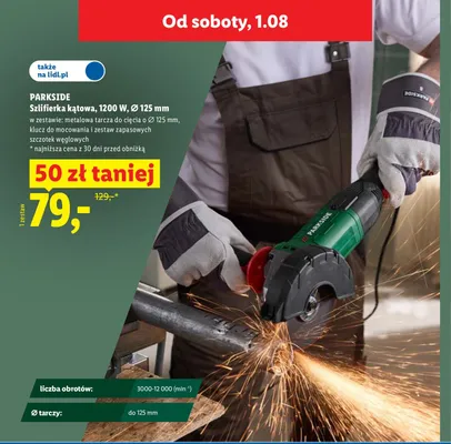 Szlifierka kątowa Parkside promocja w Lidl