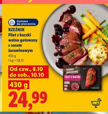 Filet z kaczki wolno gotowany z sosem żurawinowym Rzeźnik promocja w Lidl