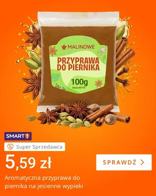 Aromatyczna przyprawa do piernika na jesienne wypieki Malinowe promocja w Allegro